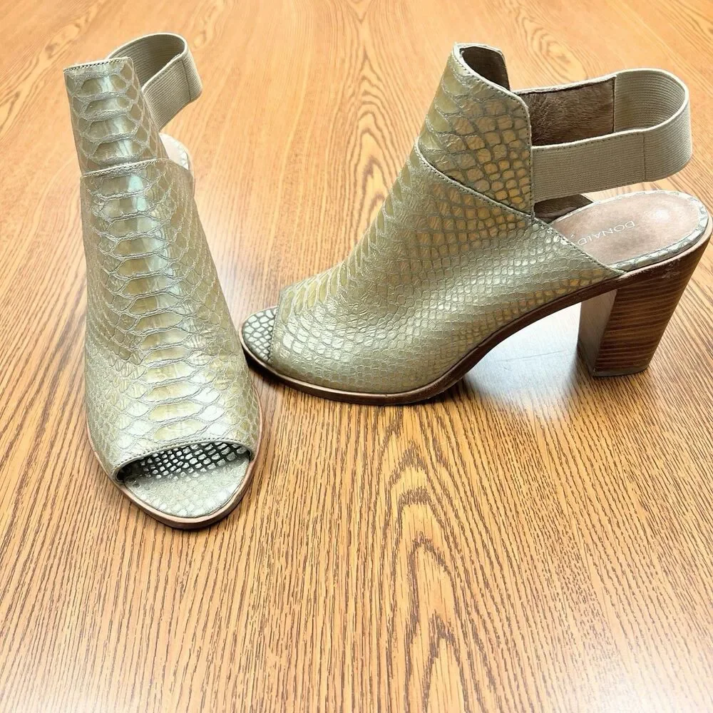 Donald J Pliner Khloe Slingback Booties Clogs Shoes‎ Size 10M High platform Gold